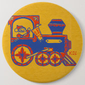 Santa Train Ronde Button 6,0 Cm (Voorkant)