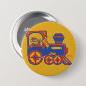 Santa Train Ronde Button 7,6 Cm (Voorkant /achterkant)