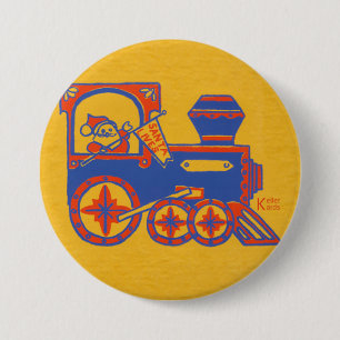 Santa Train Ronde Button 7,6 Cm