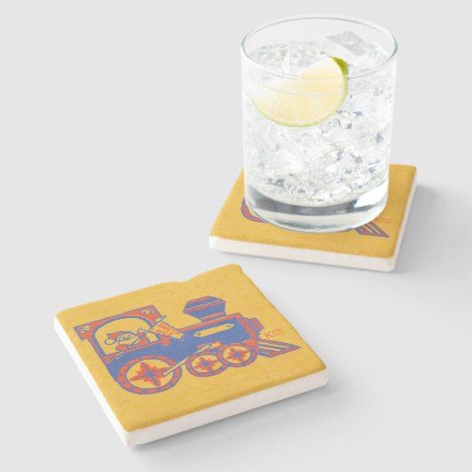 Santa Train Stenen Onderzetter (Zijkant)