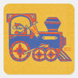 Santa Train Vierkante Sticker