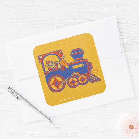 Santa Train Vierkante Sticker (Envelop)