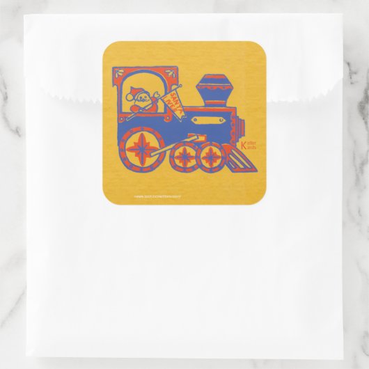 Santa Train Vierkante Sticker (Tas)