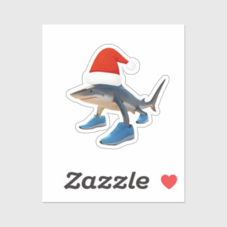 Santa Tralalero Tralala –Shark in Santa Hat Sticker