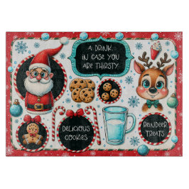 Santa Treat Board voor melk, koekjes en rendieren Snijplank