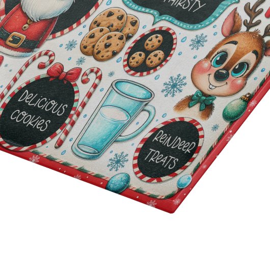 Santa Treat Board voor melk, koekjes en rendieren Snijplank (Hoek)