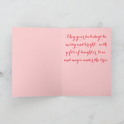 Santa & Tree – Classic Personalized Holiday Kaart (Binnen)