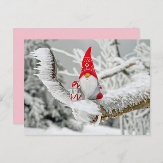 santa tree gnome-briefkaart briefkaart (Voorkant / Achterkant)