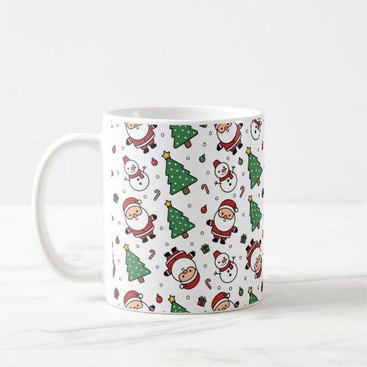 Santa, Tree & Snowman Christmas Mug Koffiemok (Links)