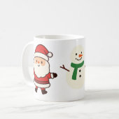 Santa, Tree & Snowman Christmas Mug Koffiemok (Voorkant links)