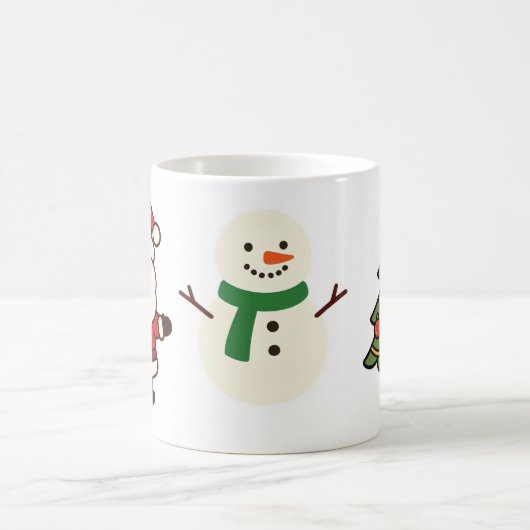 Santa, Tree & Snowman Christmas Mug Koffiemok (Center)