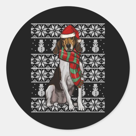 Santa Treing Walker Coonhound Lelijk Ronde Sticker (Voorkant)