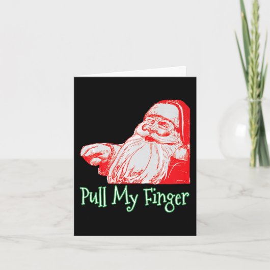 Santa Trek Mijn Vinger Grappig Kerst Grat Humor PR Kaart (Voorkant)