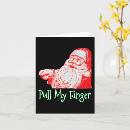 Santa Trek Mijn Vinger Grappig Kerst Grat Humor PR Kaart (Gele Bloem)