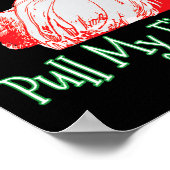 Santa Trek Mijn Vinger Grappig Kerst Grat Humor PR Poster (Hoek)