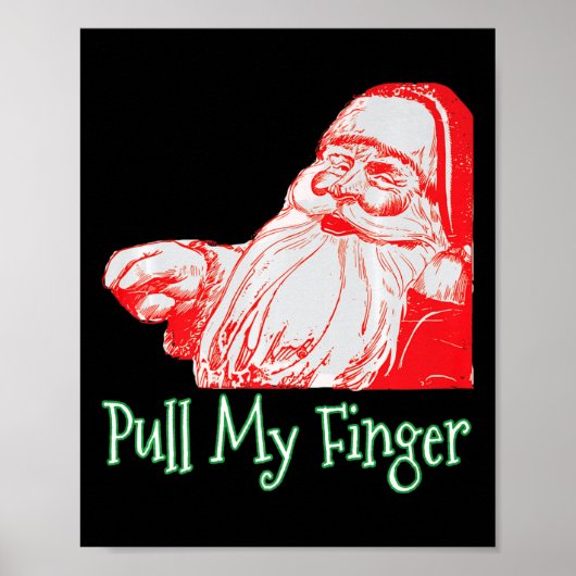 Santa Trek Mijn Vinger Grappig Kerst Grat Humor PR Poster (Voorkant)