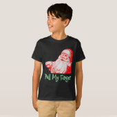 Santa Trek Mijn Vinger Grappig Kerst Grat Humor PR T-shirt (Voorkant volledig)