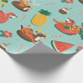 Santa Tropical kerstpatroon Cadeaupapier (Hoek)