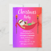 Santa Tropical Summer Kerstparty nodigt uit Kaart (Voorkant)