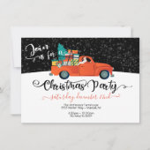 Santa Truck Chistmas Tree Party Kaart (Voorkant)