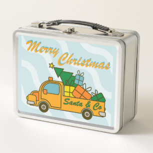 Santa truck kant uitzicht Vrolijk kerstfeest