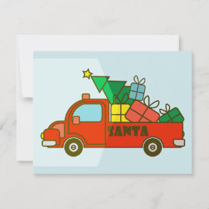 Santa truck kant uitzicht Vrolijk kerstfeest Feestdagenkaart
