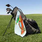 Santa truck kant uitzicht Vrolijk kerstfeest Golfhanddoek (Groen)