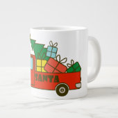 Santa truck kant uitzicht Vrolijk kerstfeest Grote Koffiekop (Voorkant rechts)