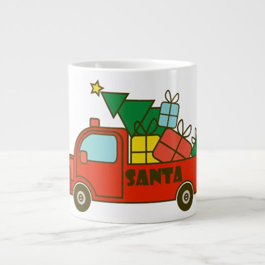 Santa truck kant uitzicht Vrolijk kerstfeest Grote Koffiekop (Voorkant)