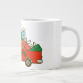 Santa truck kant uitzicht Vrolijk kerstfeest Grote Koffiekop (Rechts)