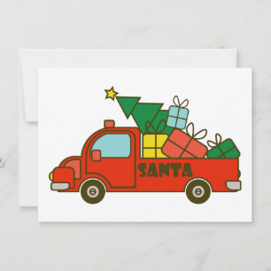 Santa truck kant uitzicht Vrolijk kerstfeest Kaart