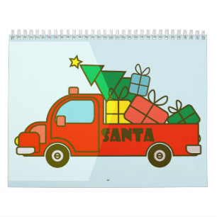Santa truck kant uitzicht Vrolijk kerstfeest Kalender
