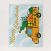 Santa truck kant uitzicht Vrolijk kerstfeest Legpuzzel (Verticaal)