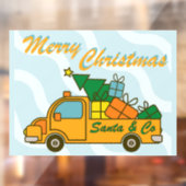 Santa truck kant uitzicht Vrolijk kerstfeest Raamsticker (Vel 2)