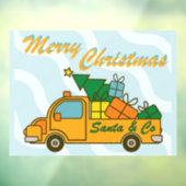 Santa truck kant uitzicht Vrolijk kerstfeest Raamsticker (Vel 3)