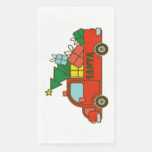 Santa truck kant uitzicht Vrolijk kerstfeest Servet (Voorkant)