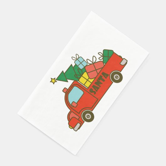 Santa truck kant uitzicht Vrolijk kerstfeest Servet (Hoek)