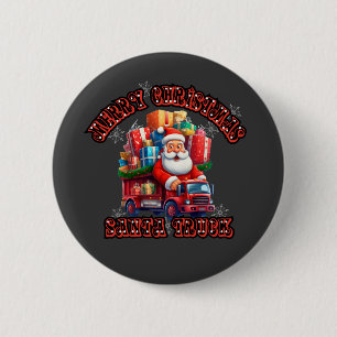 Santa Trucker Kinder Kerstfeest feestelijke vakant Ronde Button 5,7 Cm
