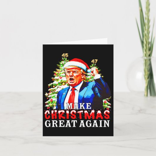 Santa Trump 45-47 kerstpyjama's maken kerst geweld Kaart (Voorkant)