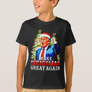 Santa Trump 45-47 kerstpyjama's maken kerst geweld T-shirt