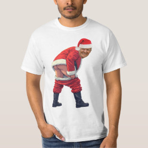 Santa Trump Bouw De Muur Grappige politieke T-shirt