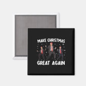 Santa Trump Dans Maak Kerstmis Groot Again Kerstmi Magneet (Voorkant / Achterkant)