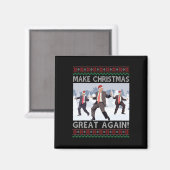 Santa Trump Dans Maak Kerstmis Groot Again Lelijk Magneet (Voorkant / Achterkant)