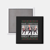 Santa Trump Dans Maak Kerstmis Groot Again Lelijk  Magneet (Voorkant / Achterkant)
