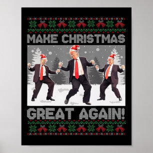 Santa Trump Dans Maak Kerstmis Groot Again Lelijk Poster