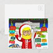 Santa Trump Ho Ho Ho Feestdagenkaart (Voorkant / Achterkant)