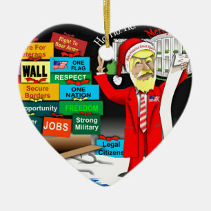 Santa Trump Keramisch Ornament