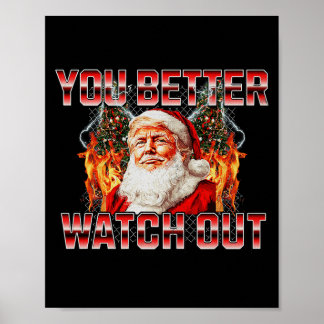 Santa Trump Santa Claus komt naar de stad 2024 Voo Poster
