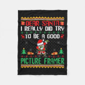 Santa Try To Be A Good Picture Framer - Funny Chri Fleece Deken (Voorkant)