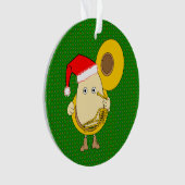 Santa Tuba Speler Egghead Ornament (voorkant)